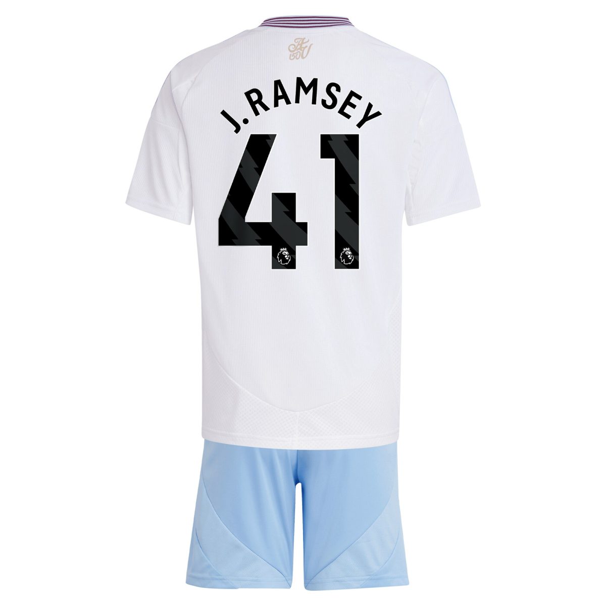 Aston Villa Shirts - aston villa adidas away mini kit 2024-25 with j. ramsey 41 printing Collection of Official Fan Gear