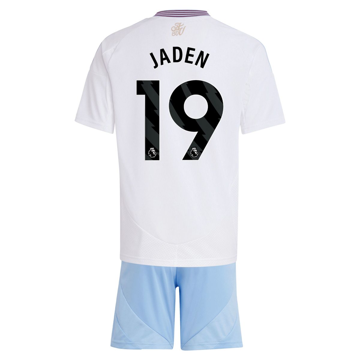 Aston Villa Shirts - aston villa adidas away mini kit 2024-25 with jaden 19 printing Collection of Official Fan Gear