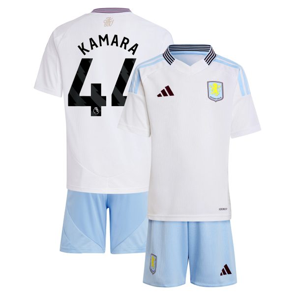 Aston Villa Shirts - aston villa adidas away mini kit 2024-25 with kamara 44 printing Collection of Official Fan Gear