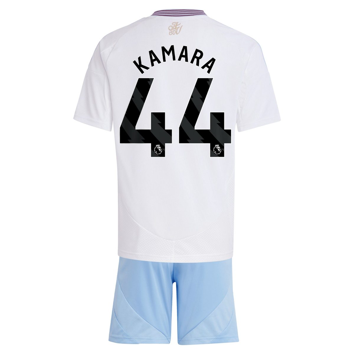 Aston Villa Shirts - aston villa adidas away mini kit 2024-25 with kamara 44 printing Collection of Official Fan Gear