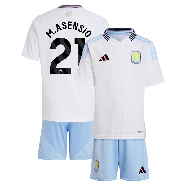 Aston Villa Shirts - aston villa adidas away mini kit 2024-25 with m.asensio 21 printing Collection of Official Fan Gear