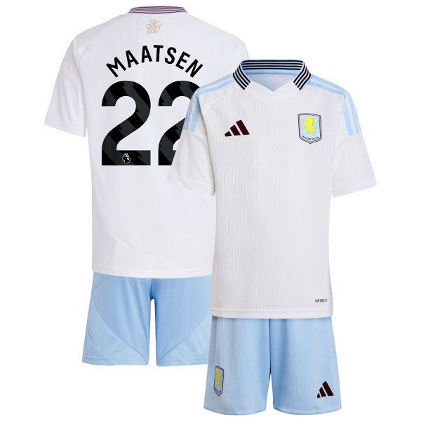 Aston Villa Shirts - aston villa adidas away mini kit 2024-25 with maatsen 22 printing Collection of Official Fan Gear