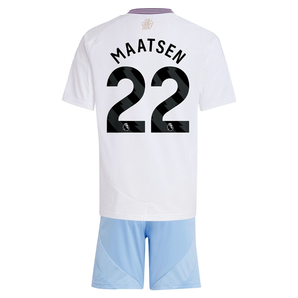 Aston Villa Shirts - aston villa adidas away mini kit 2024-25 with maatsen 22 printing Collection of Official Fan Gear
