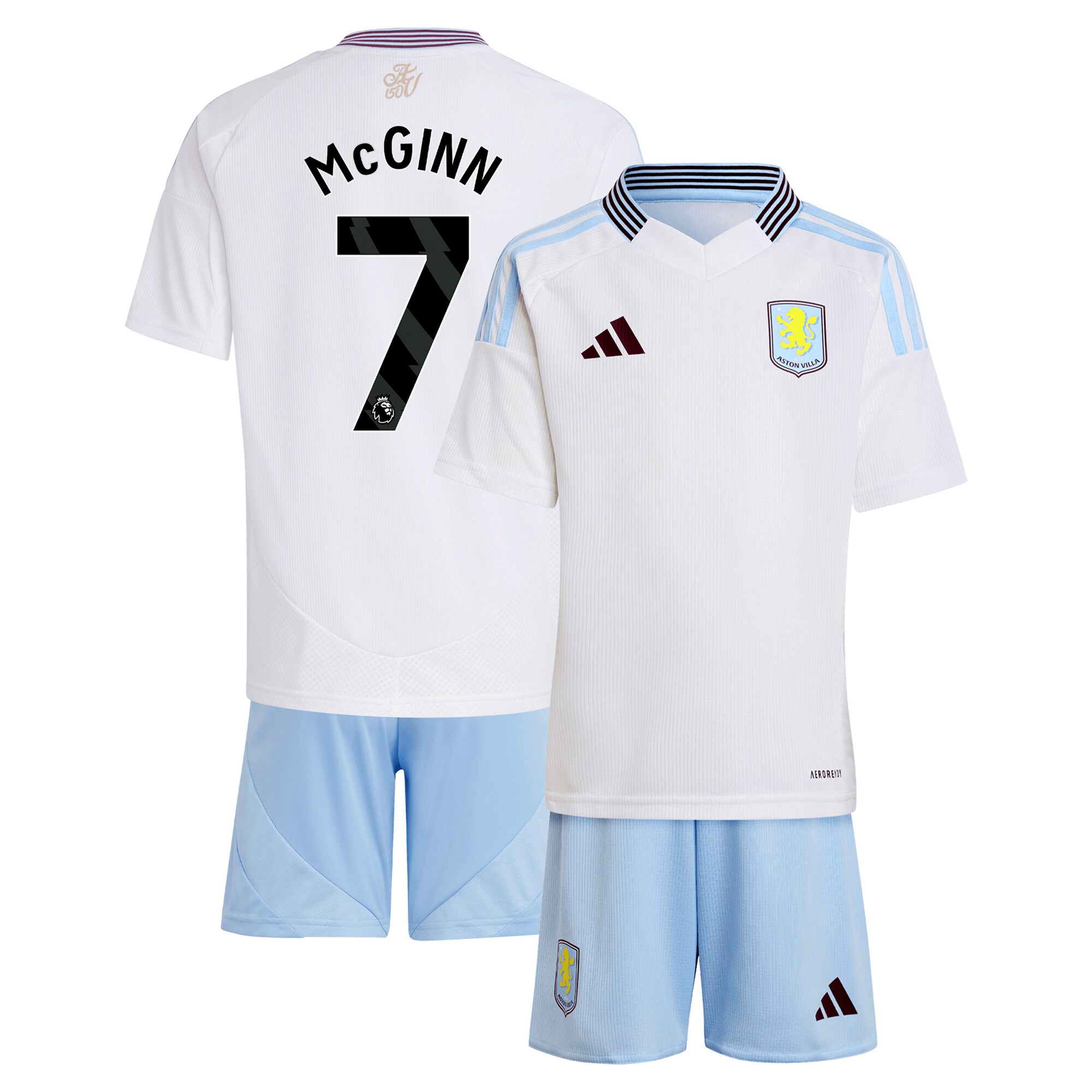 Aston Villa Shirts - aston villa adidas away mini kit 2024-25 with mcginn 7 printing Collection of Official Fan Gear