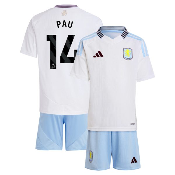 Aston Villa Shirts - aston villa adidas away mini kit 2024-25 with pau 14 printing Collection of Official Fan Gear
