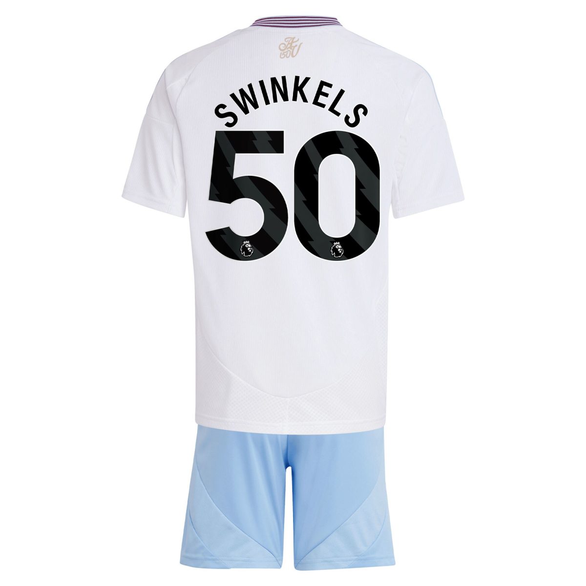 Aston Villa Shirts - aston villa adidas away mini kit 2024-25 with swinkels 50 printing Collection of Official Fan Gear