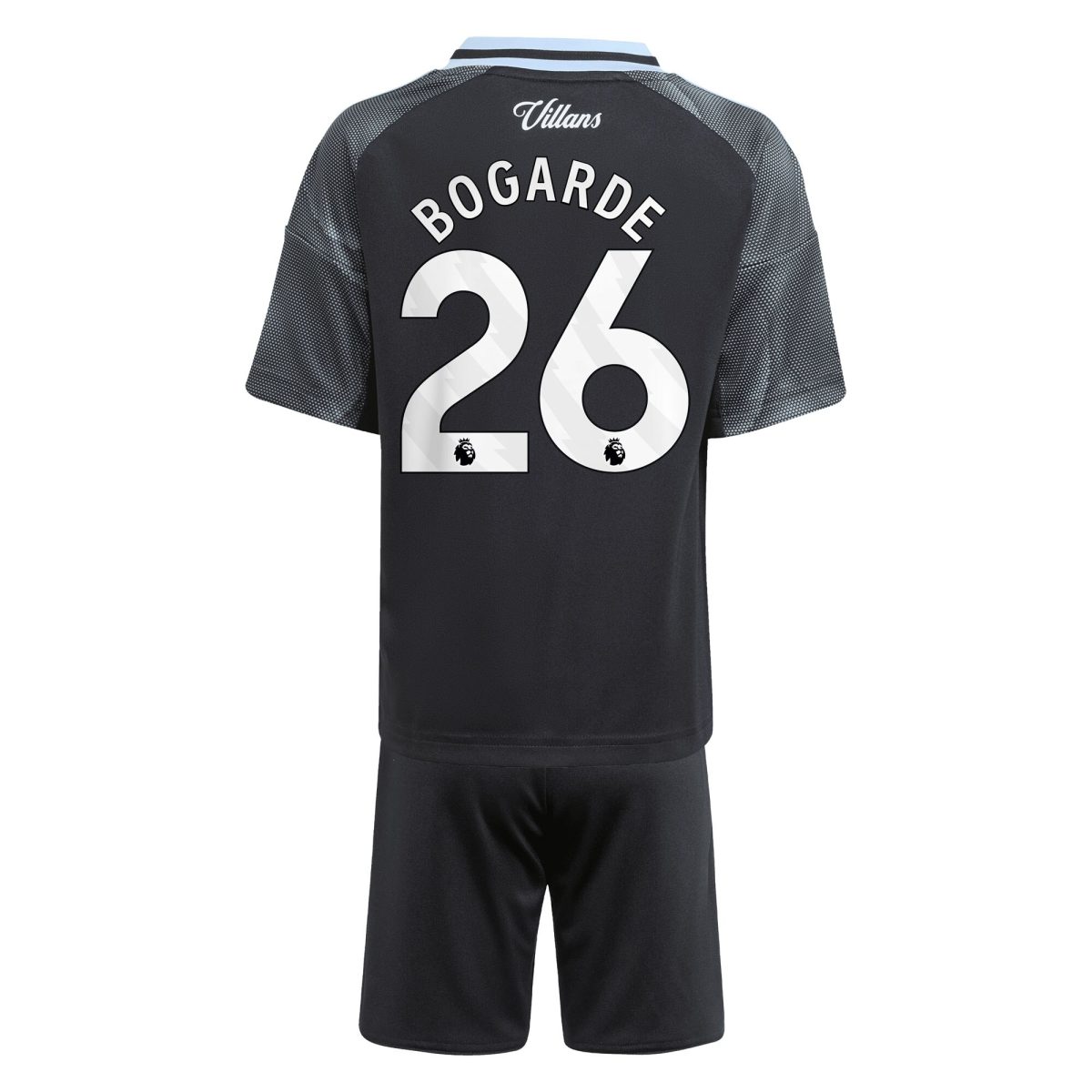 Aston Villa Shirts - aston villa adidas away mini kit 2025-26 with bogarde 26 printing Collection of Official Fan Gear