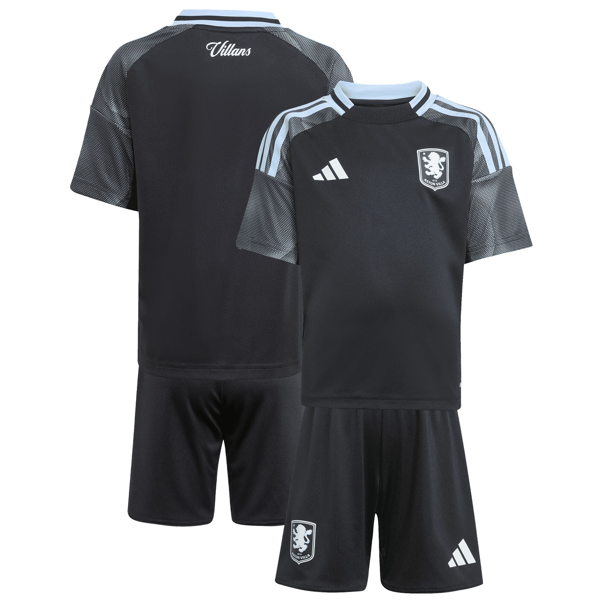 Aston Villa Shirts - aston villa adidas away mini kit 2025-26 with custom printing Collection of Official Fan Gear
