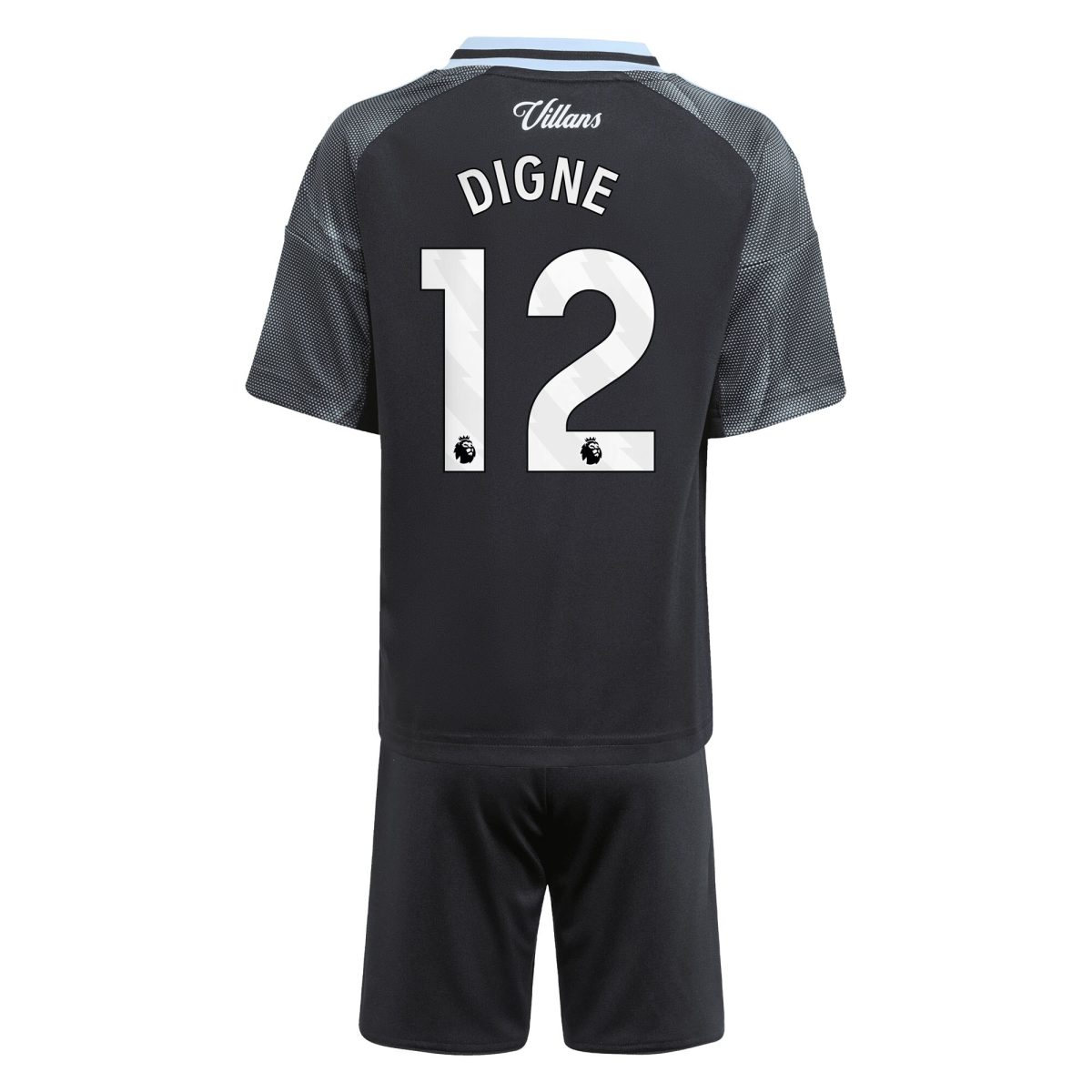 Aston Villa Shirts - aston villa adidas away mini kit 2025-26 with digne 12 printing Collection of Official Fan Gear