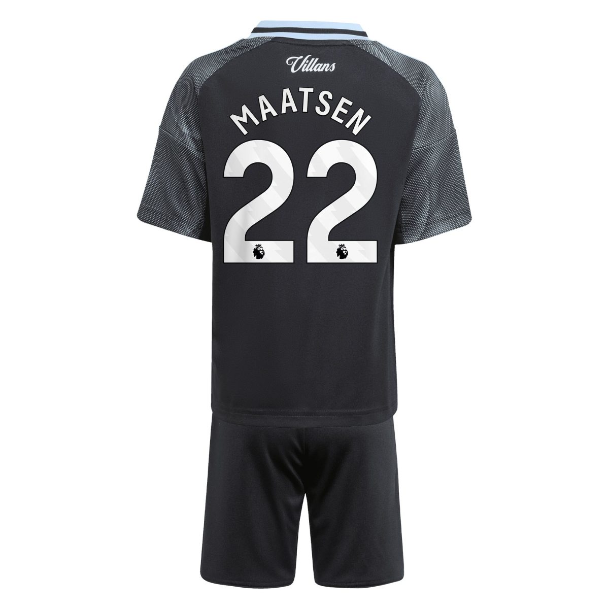 Aston Villa Shirts - aston villa adidas away mini kit 2025-26 with maatsen 22 printing Collection of Official Fan Gear
