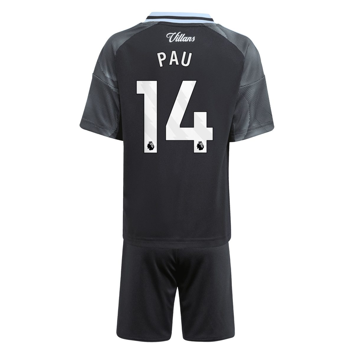 Aston Villa Shirts - aston villa adidas away mini kit 2025-26 with pau 14 printing Collection of Official Fan Gear