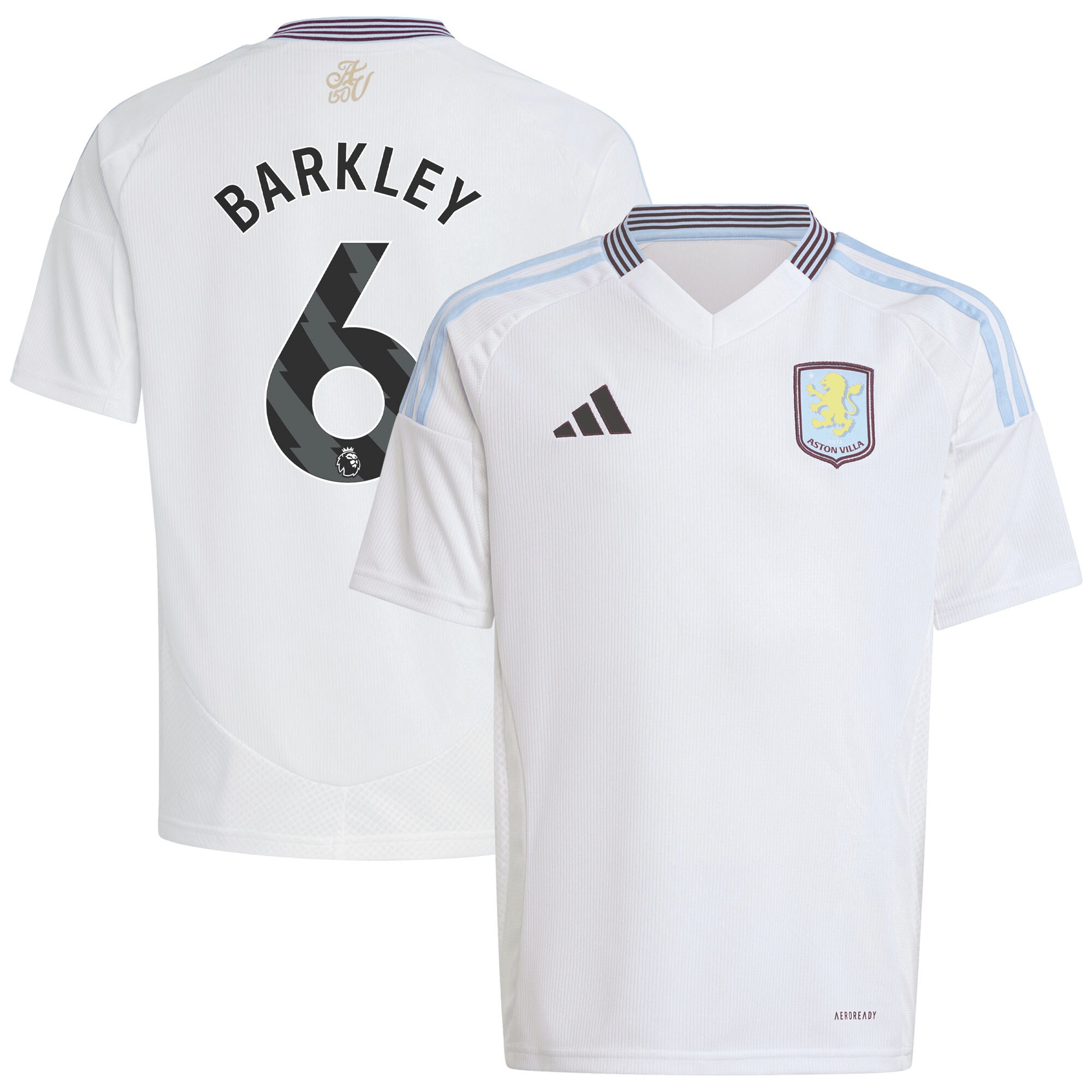 Aston Villa Shirts - aston villa adidas away shirt 2024-25 – kids with barkley 6 printing Collection of Official Fan Gear