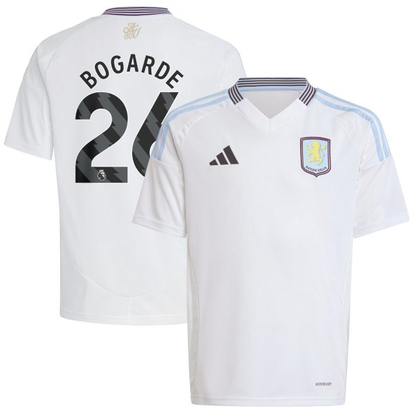 Aston Villa Shirts - aston villa adidas away shirt 2024-25 – kids with bogarde 26 printing Collection of Official Fan Gear