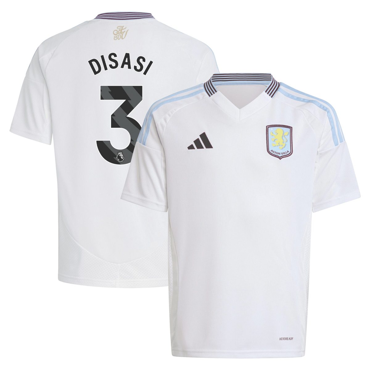 Aston Villa Shirts - aston villa adidas away shirt 2024-25 – kids with disasi 3 printing Collection of Official Fan Gear