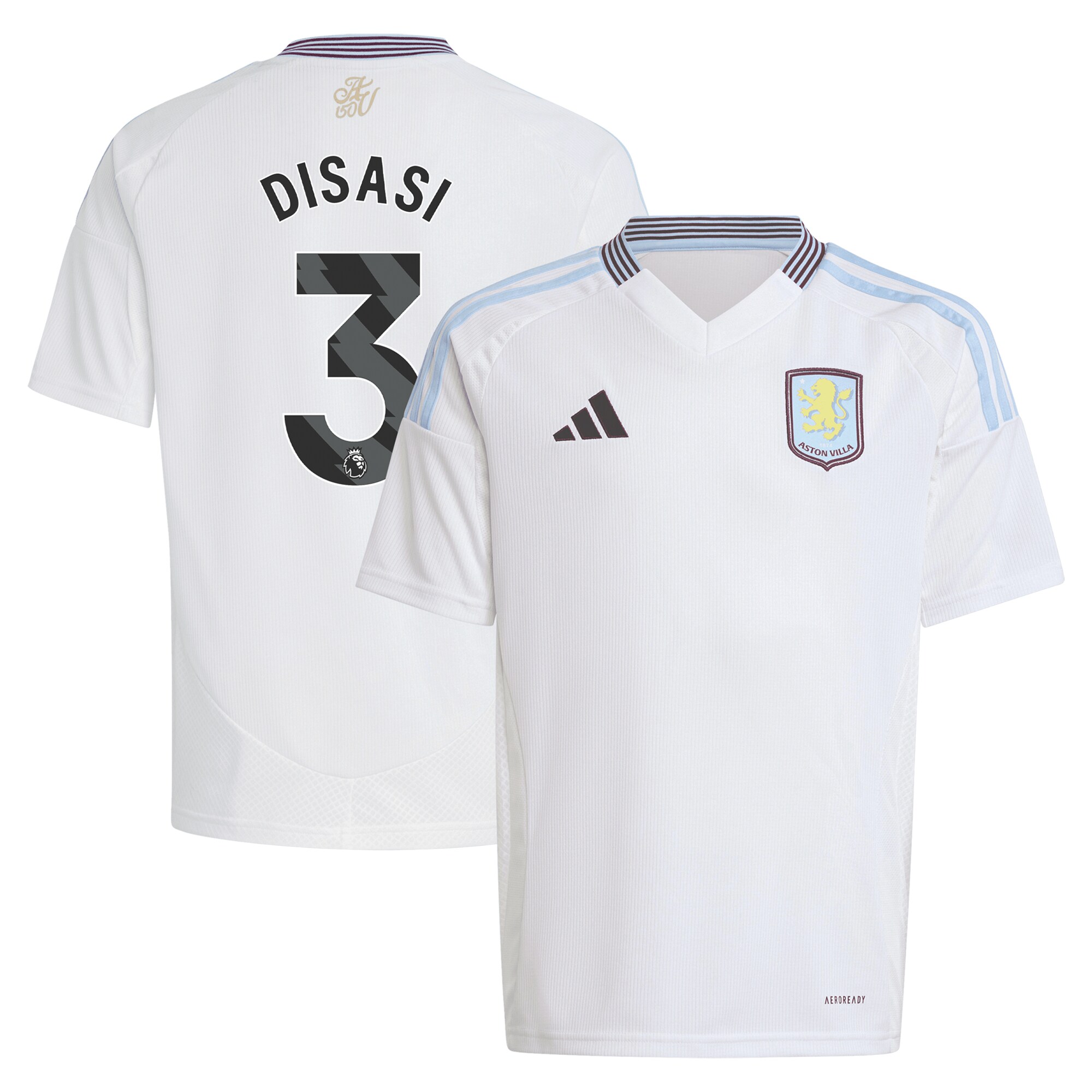 Aston Villa Shirts - aston villa adidas away shirt 2024-25 – kids with disasi 3 printing Collection of Official Fan Gear