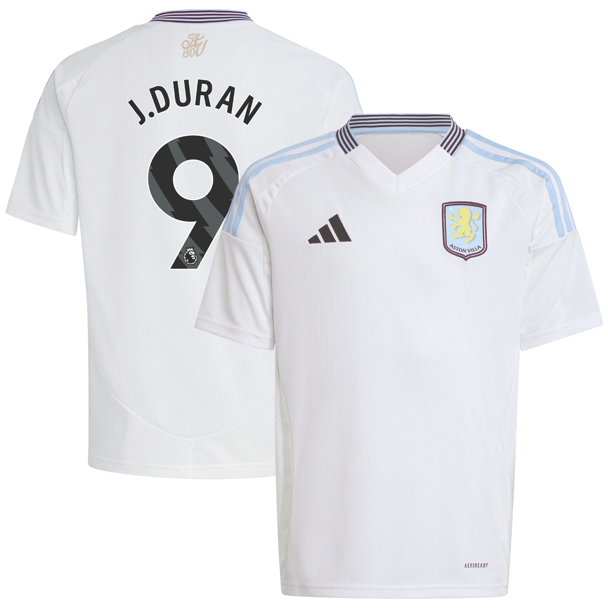 Aston Villa Shirts - aston villa adidas away shirt 2024-25 – kids with j.duran 9 printing Collection of Official Fan Gear