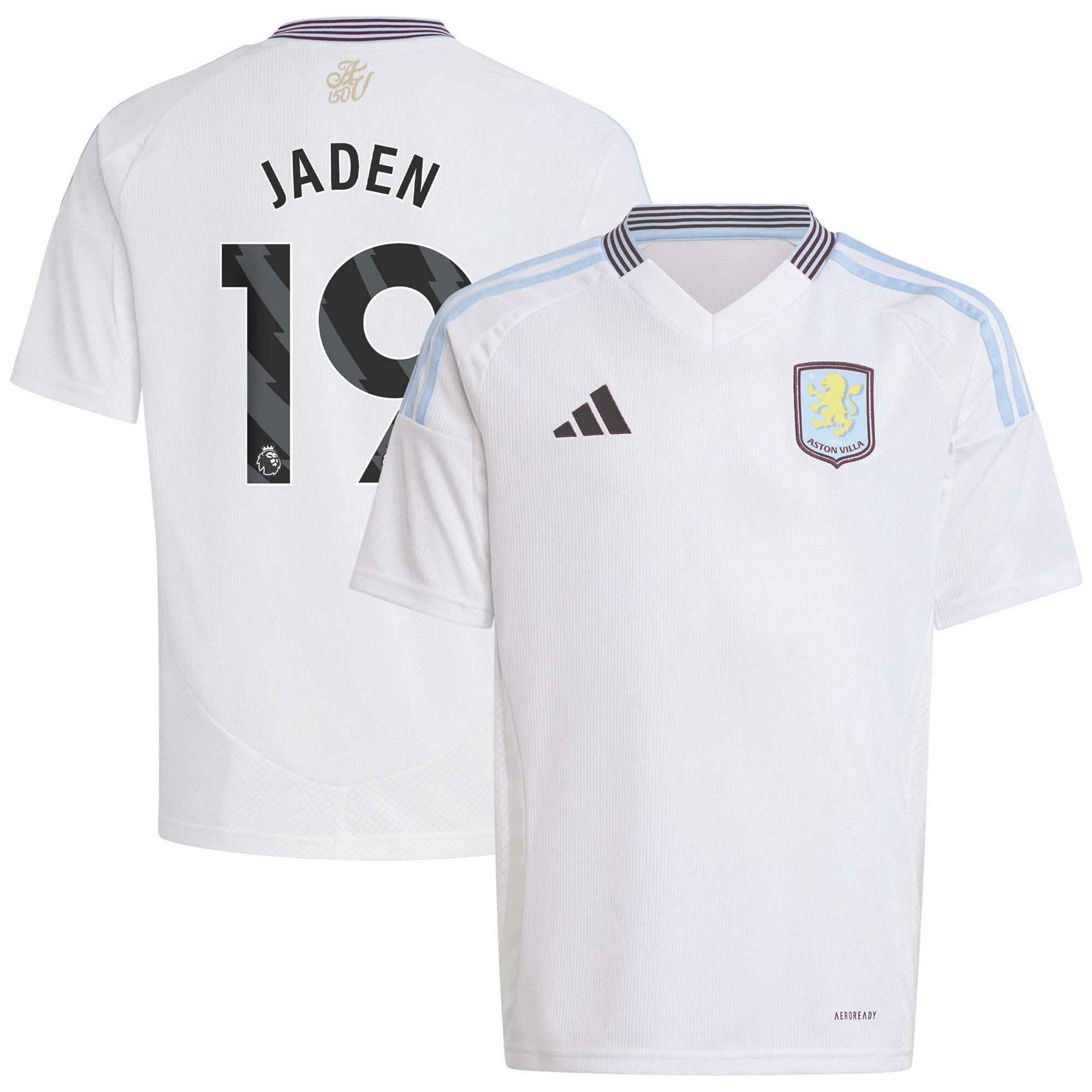Aston Villa Shirts - aston villa adidas away shirt 2024-25 – kids with jaden 19 printing Collection of Official Fan Gear