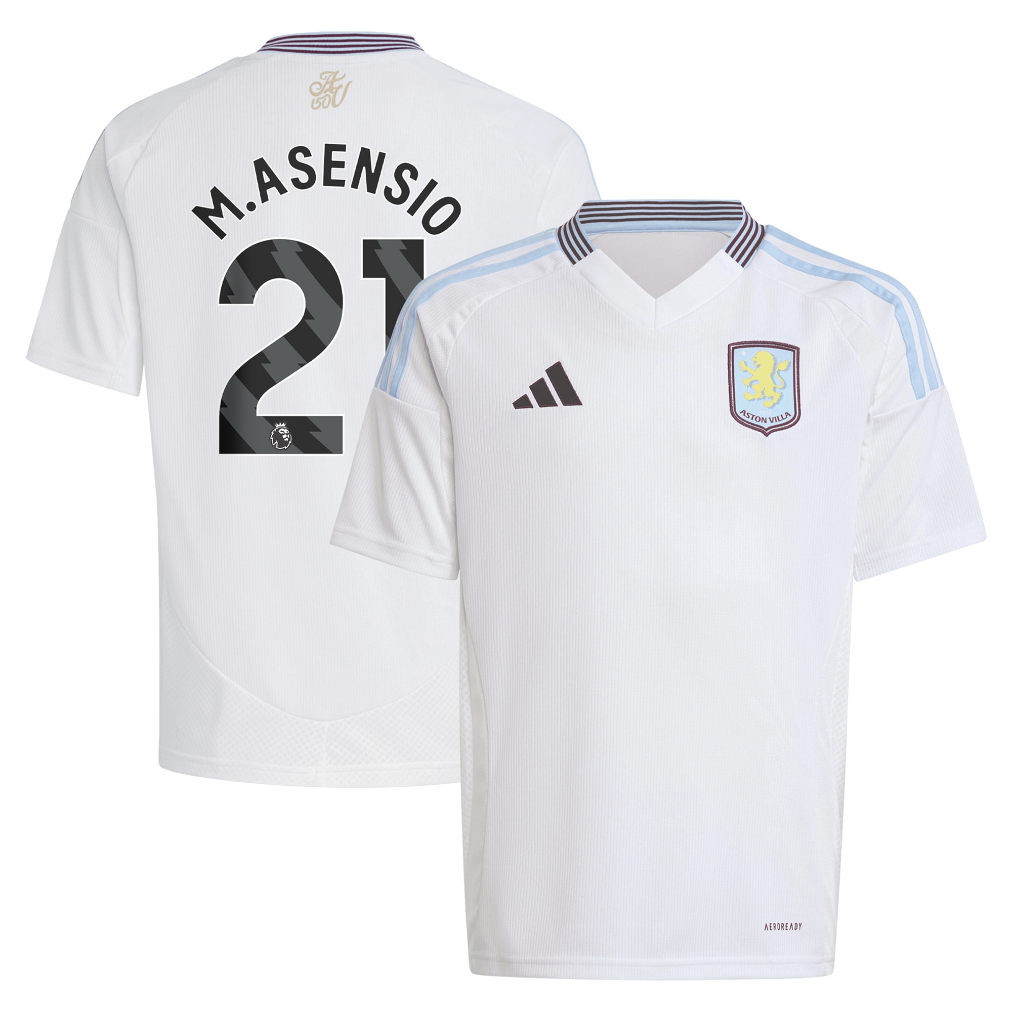 Aston Villa Shirts - aston villa adidas away shirt 2024-25 – kids with m.asensio 21 printing Collection of Official Fan Gear