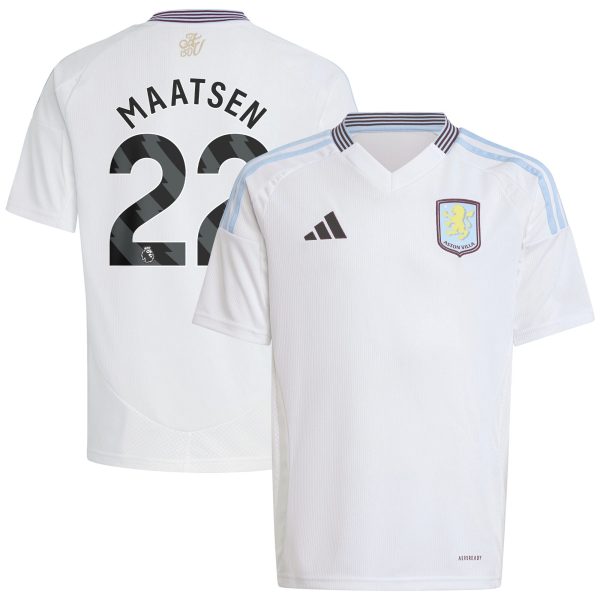 Aston Villa Shirts - aston villa adidas away shirt 2024-25 – kids with maatsen 22 printing Collection of Official Fan Gear