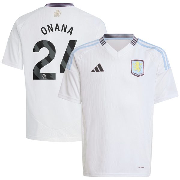 Aston Villa Shirts - aston villa adidas away shirt 2024-25 – kids with onana 24 printing Collection of Official Fan Gear