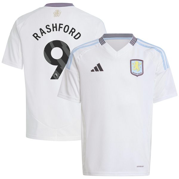 Aston Villa Shirts - aston villa adidas away shirt 2024-25 – kids with rashford 9 printing Collection of Official Fan Gear