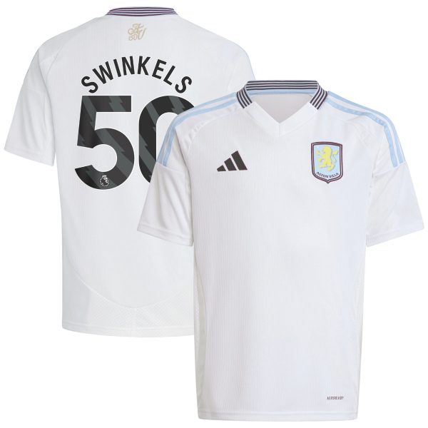 Aston Villa Shirts - aston villa adidas away shirt 2024-25 – kids with swinkels 50 printing Collection of Official Fan Gear