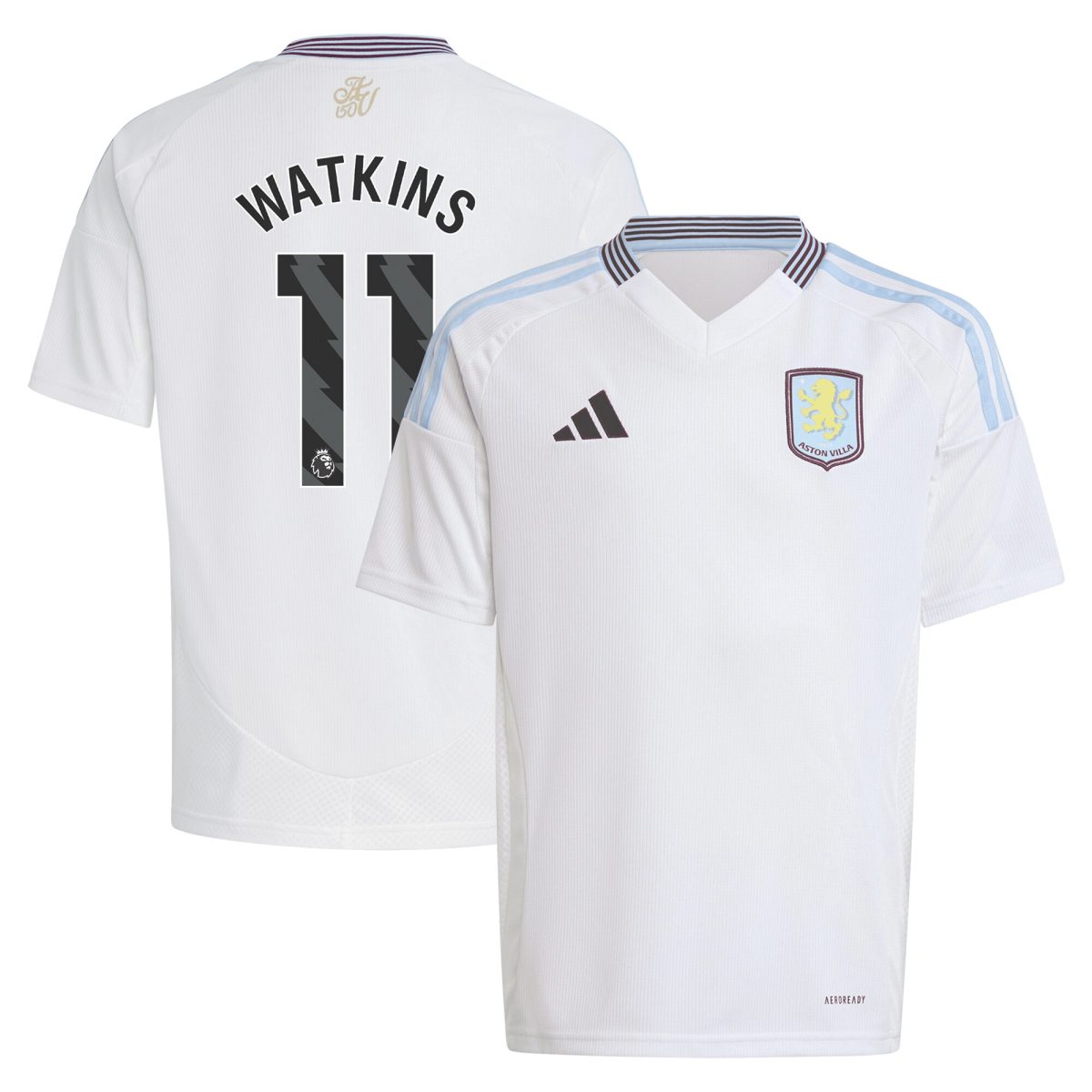 Aston Villa Shirts - aston villa adidas away shirt 2024-25 – kids with watkins 11 printing Collection of Official Fan Gear