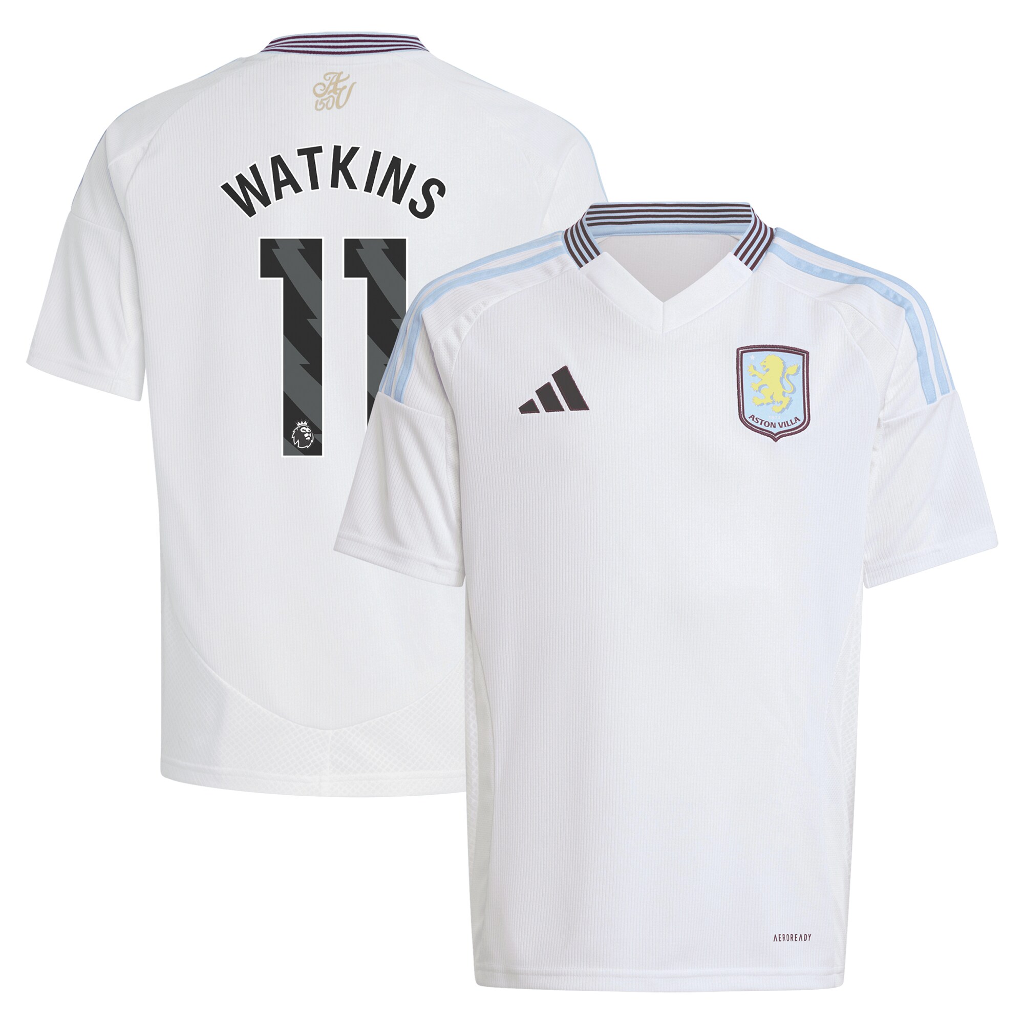 Aston Villa Shirts - aston villa adidas away shirt 2024-25 – kids with watkins 11 printing Collection of Official Fan Gear