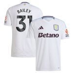 Aston Villa Shirts - aston villa adidas away shirt 2024-25 with bailey 31 printing Collection of Official Fan Gear