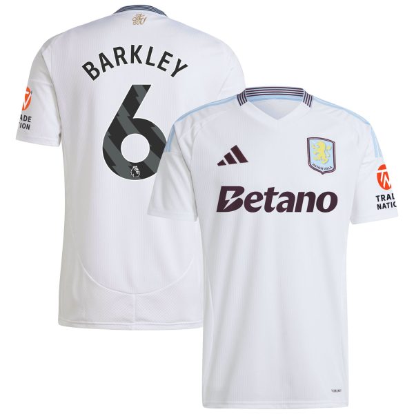 Aston Villa Shirts - aston villa adidas away shirt 2024-25 with barkley 6 printing Collection of Official Fan Gear