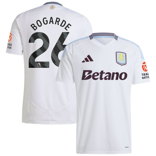Aston Villa Shirts - aston villa adidas away shirt 2024-25 with bogarde 26 printing Collection of Official Fan Gear