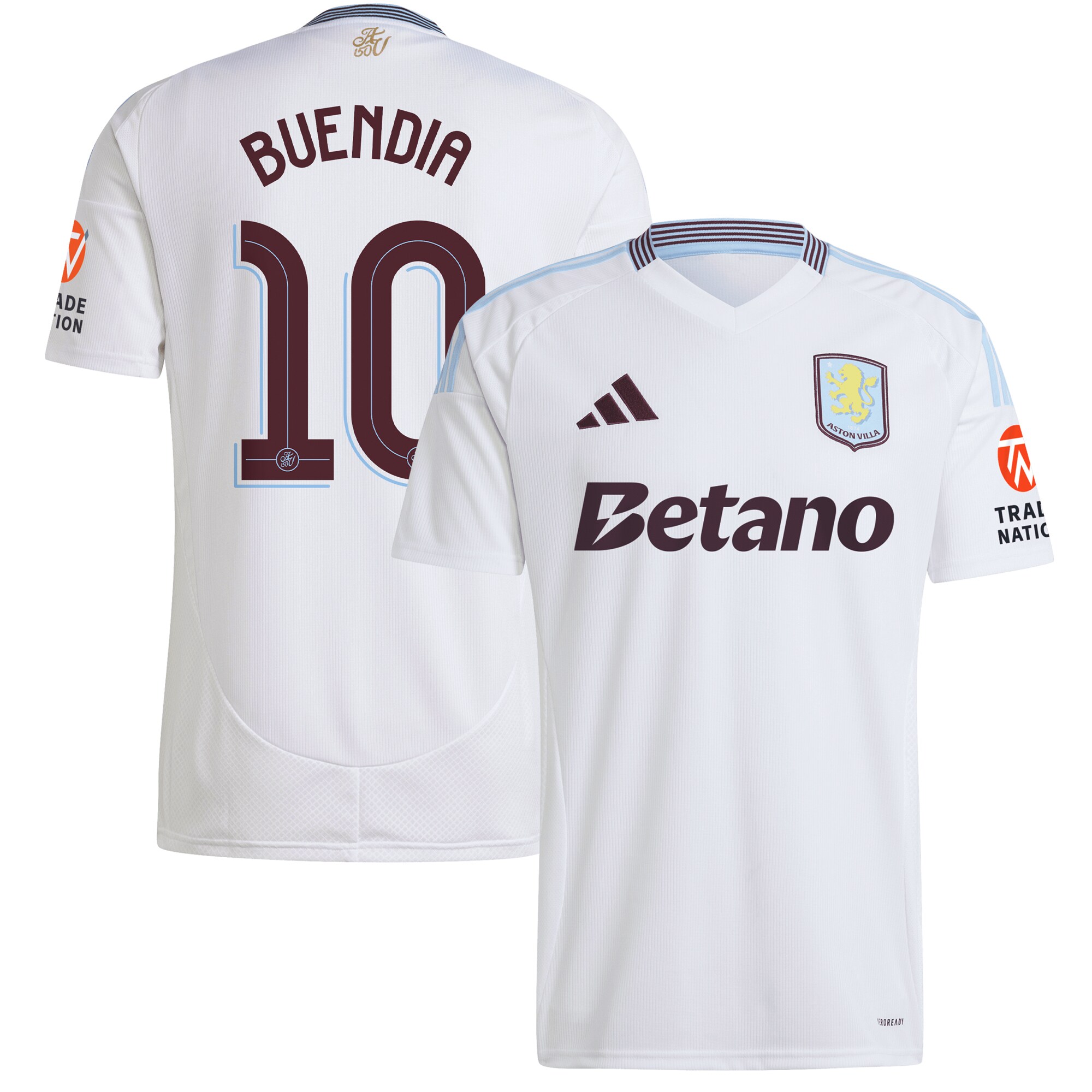 Aston Villa Shirts - aston villa adidas away shirt 2024-25 with buendia 10 cup printing Collection of Official Fan Gear