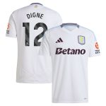 Aston Villa Shirts - aston villa adidas away shirt 2024-25 with digne 12 printing Collection of Official Fan Gear