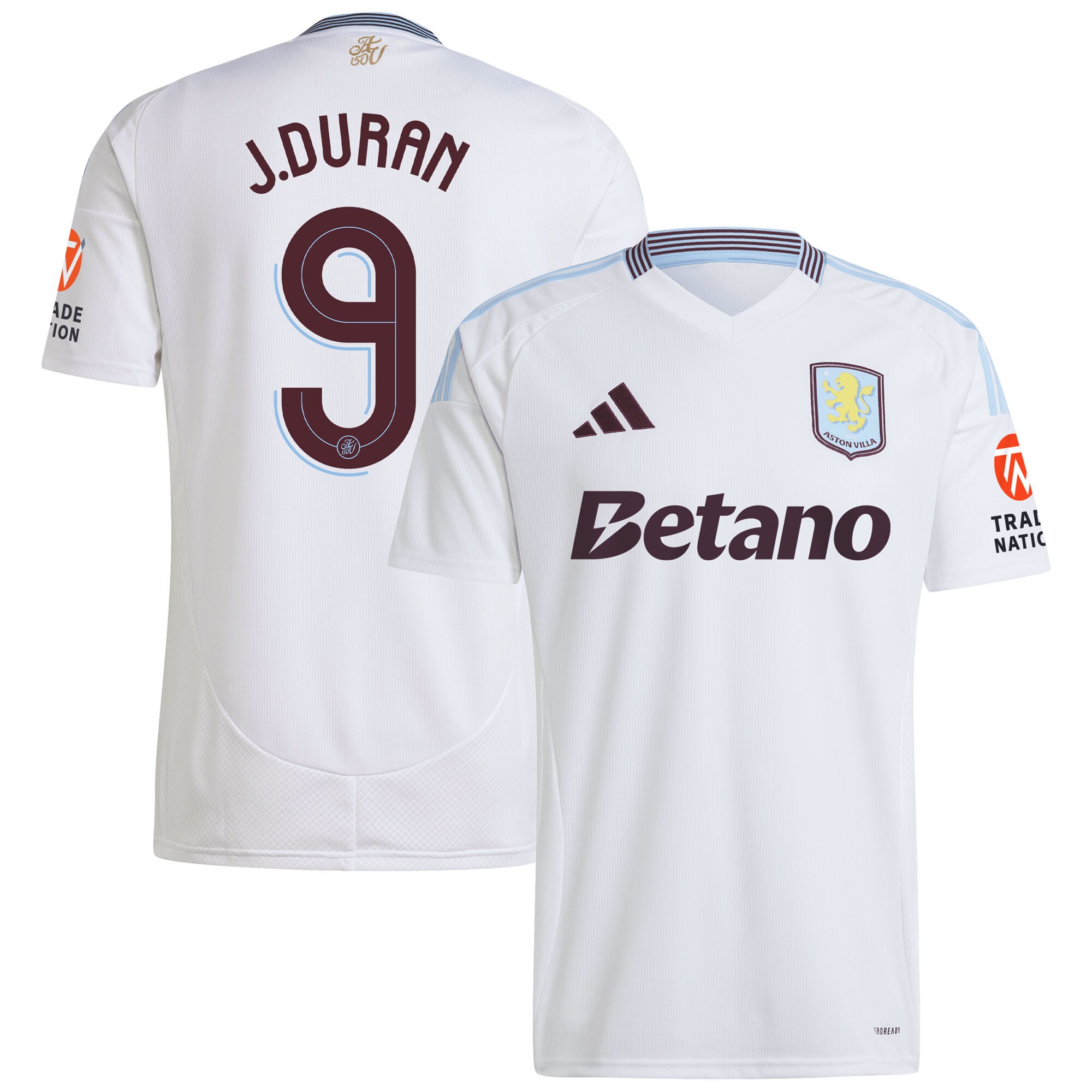 Aston Villa Shirts - aston villa adidas away shirt 2024-25 with duran 9 cup printing Collection of Official Fan Gear