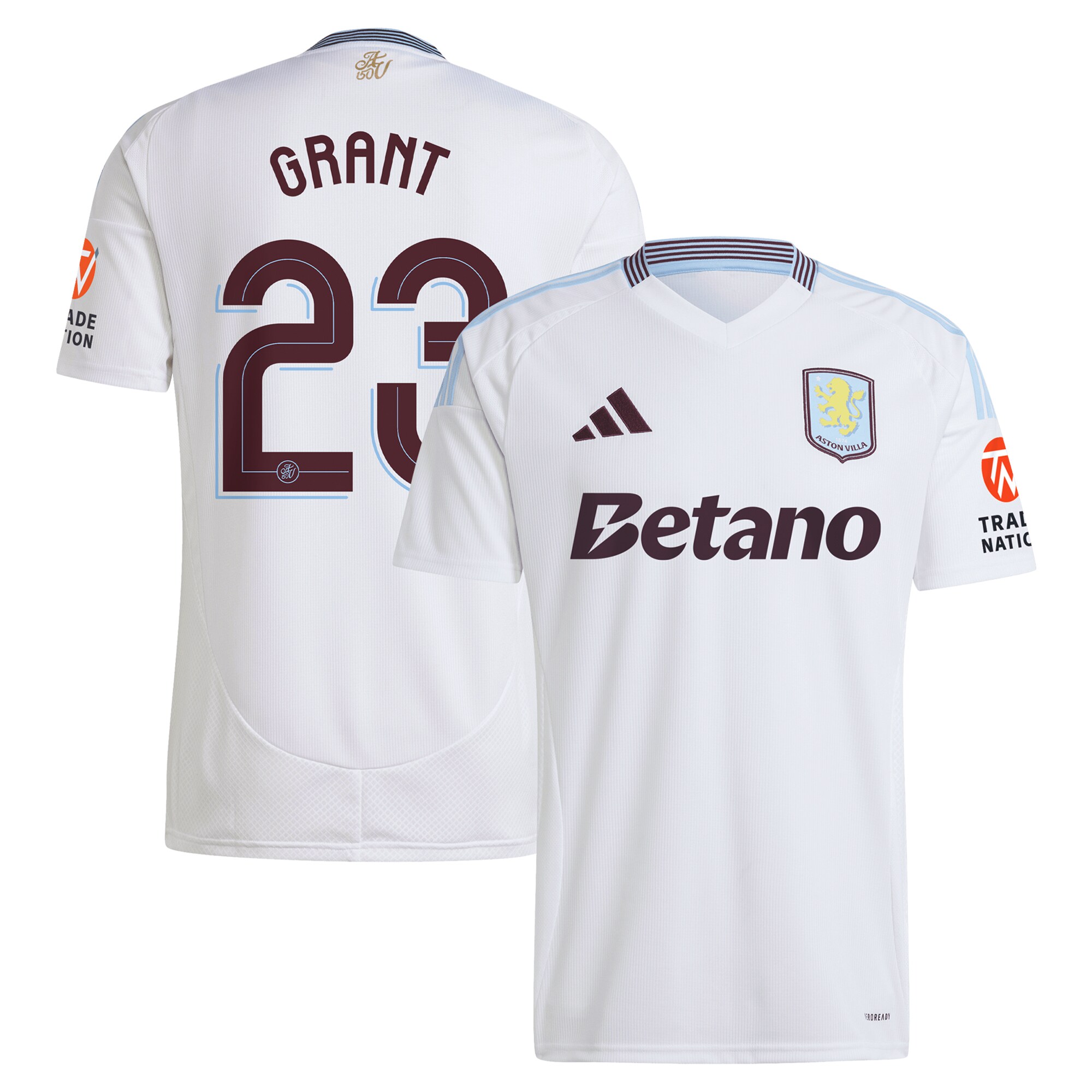 Aston Villa Shirts - aston villa adidas away shirt 2024-25 with grant 23 cup printing Collection of Official Fan Gear