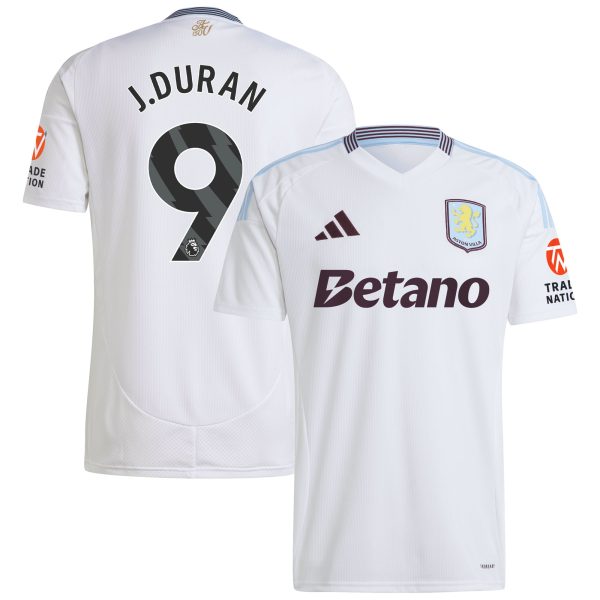 Aston Villa Shirts - aston villa adidas away shirt 2024-25 with j.duran 9 printing Collection of Official Fan Gear