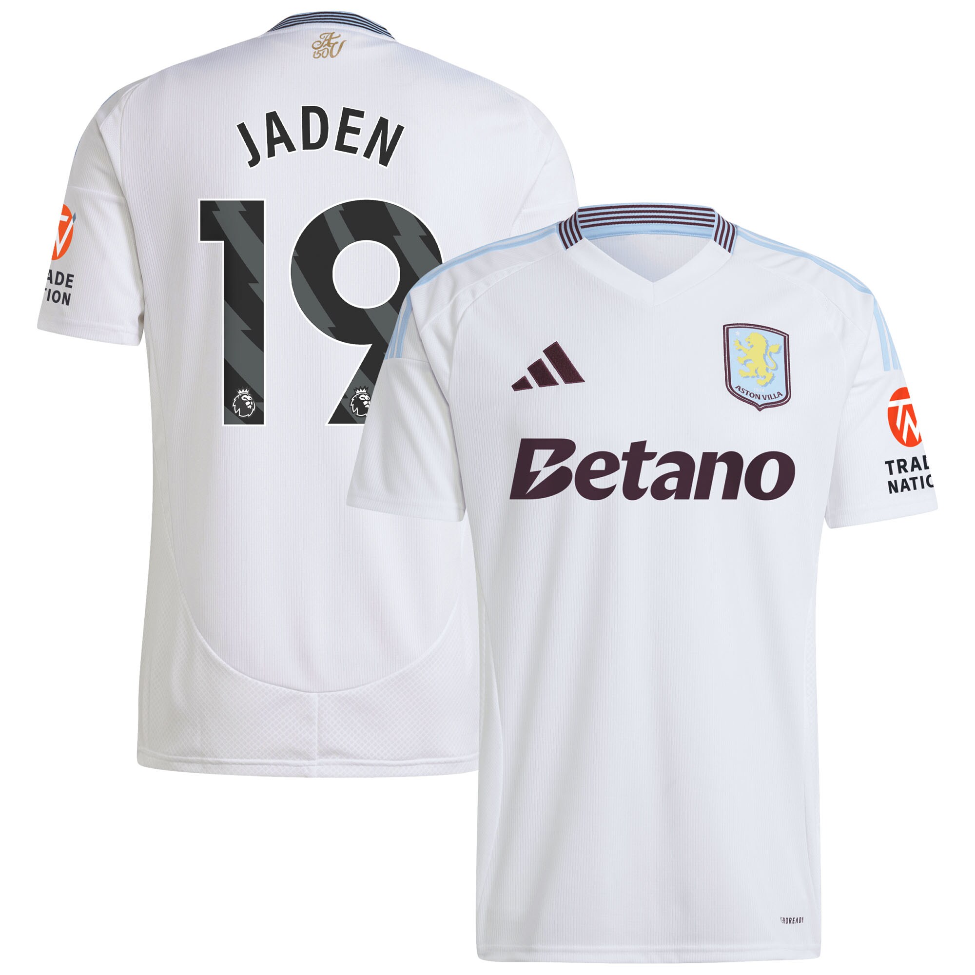 Aston Villa Shirts - aston villa adidas away shirt 2024-25 with jaden 19 printing Collection of Official Fan Gear