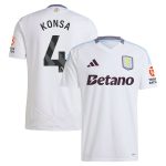 Aston Villa Shirts - aston villa adidas away shirt 2024-25 with konsa 4 printing Collection of Official Fan Gear