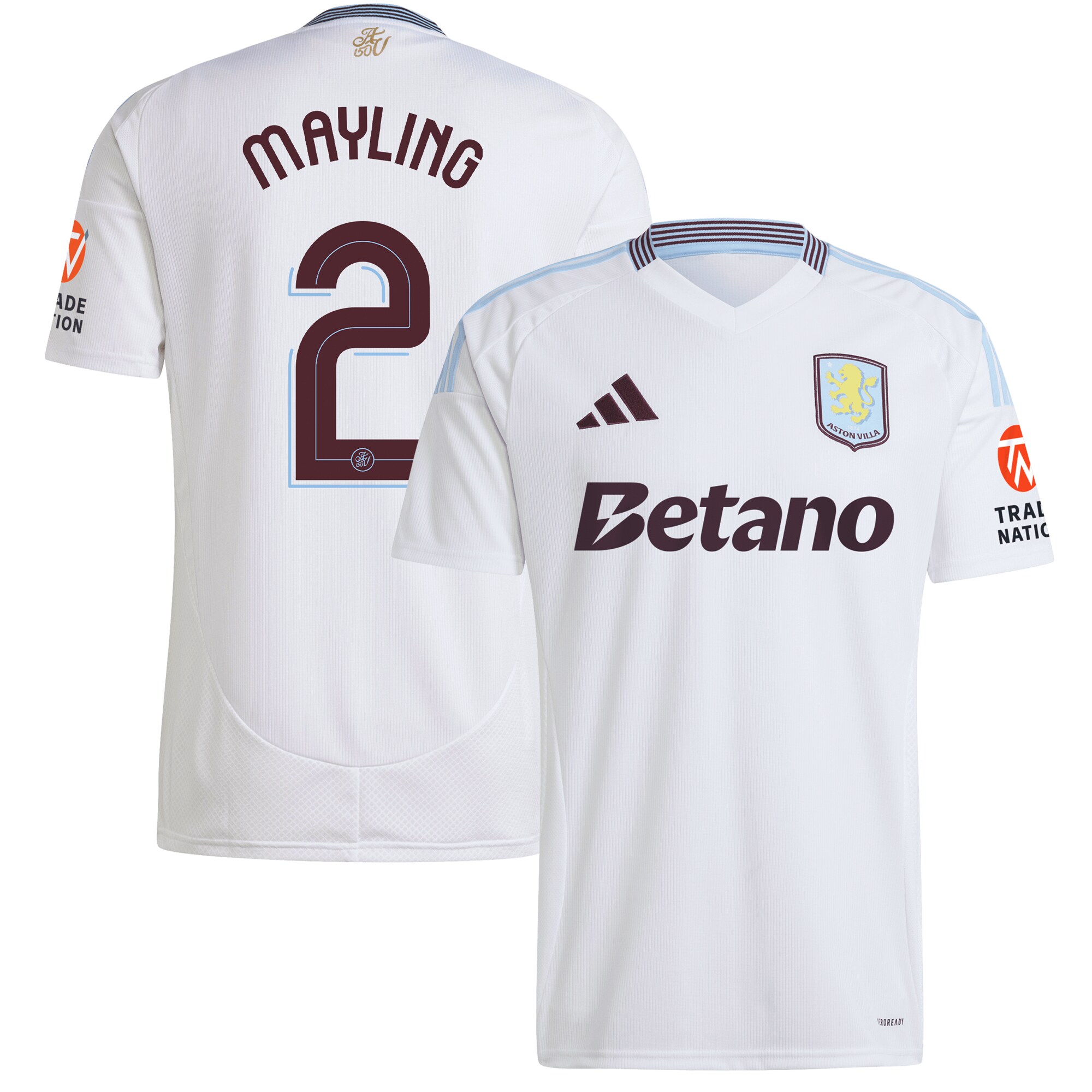 Aston Villa Shirts - aston villa adidas away shirt 2024-25 with mayling 2 cup printing Collection of Official Fan Gear
