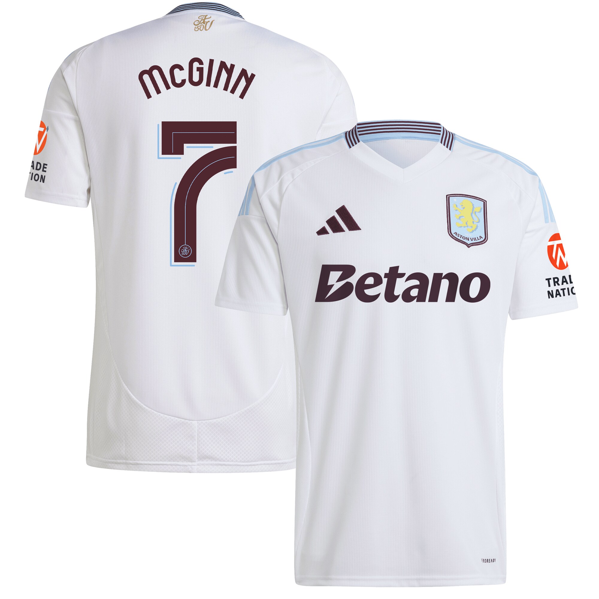 Aston Villa Shirts - aston villa adidas away shirt 2024-25 with mcginn 7 cup printing Collection of Official Fan Gear
