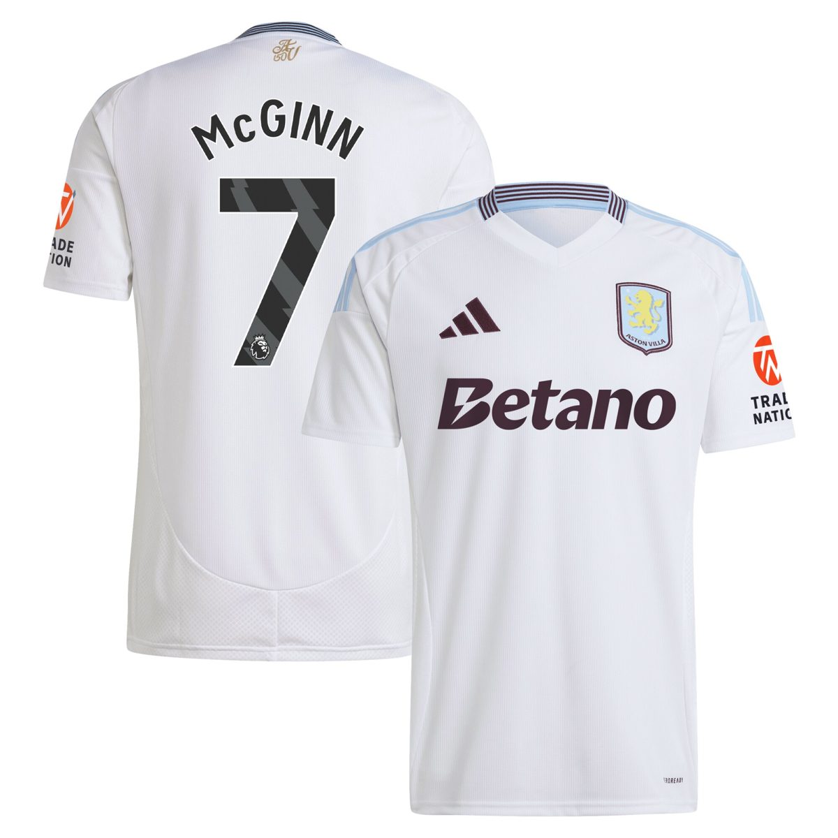 Aston Villa Shirts - aston villa adidas away shirt 2024-25 with mcginn 7 printing Collection of Official Fan Gear