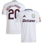 Aston Villa Shirts - aston villa adidas away shirt 2024-25 with nedeljković 20 cup printing Collection of Official Fan Gear
