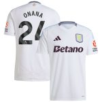 Aston Villa Shirts - aston villa adidas away shirt 2024-25 with onana 24 printing Collection of Official Fan Gear
