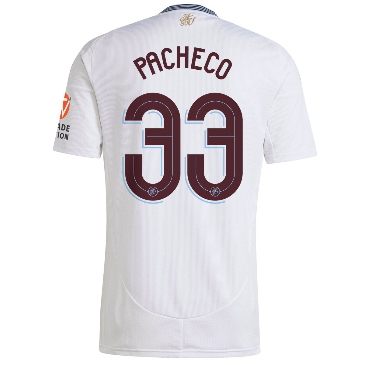 Aston Villa Shirts - aston villa adidas away shirt 2024-25 with pacheco 33 cup printing Collection of Official Fan Gear
