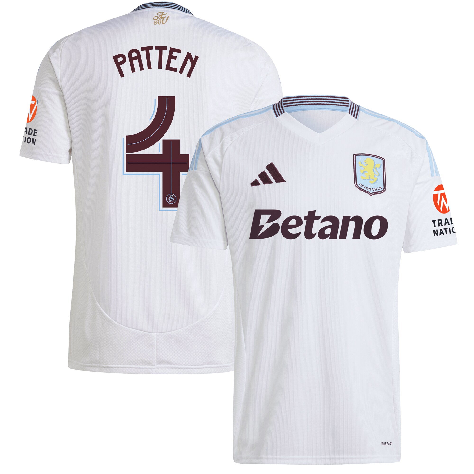 Aston Villa Shirts - aston villa adidas away shirt 2024-25 with patten 4 cup printing Collection of Official Fan Gear