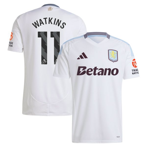 Aston Villa Shirts - aston villa adidas away shirt 2024-25 with watkins 11 printing Collection of Official Fan Gear