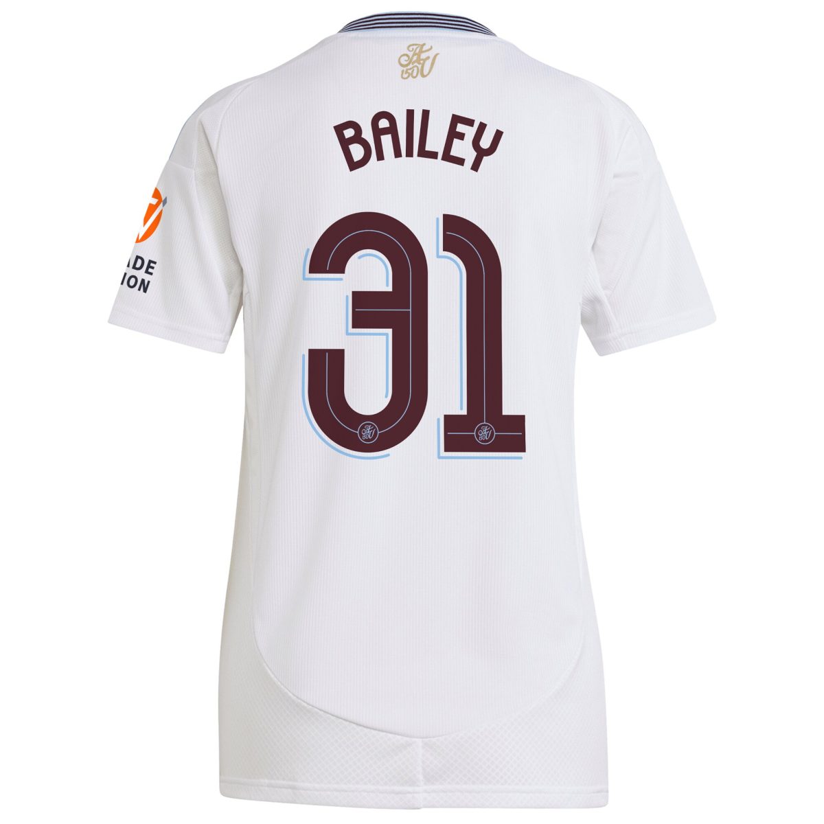 Aston Villa Shirts - aston villa adidas away shirt 2024-25 – womens with bailey 31 cup printing Collection of Official Fan Gear