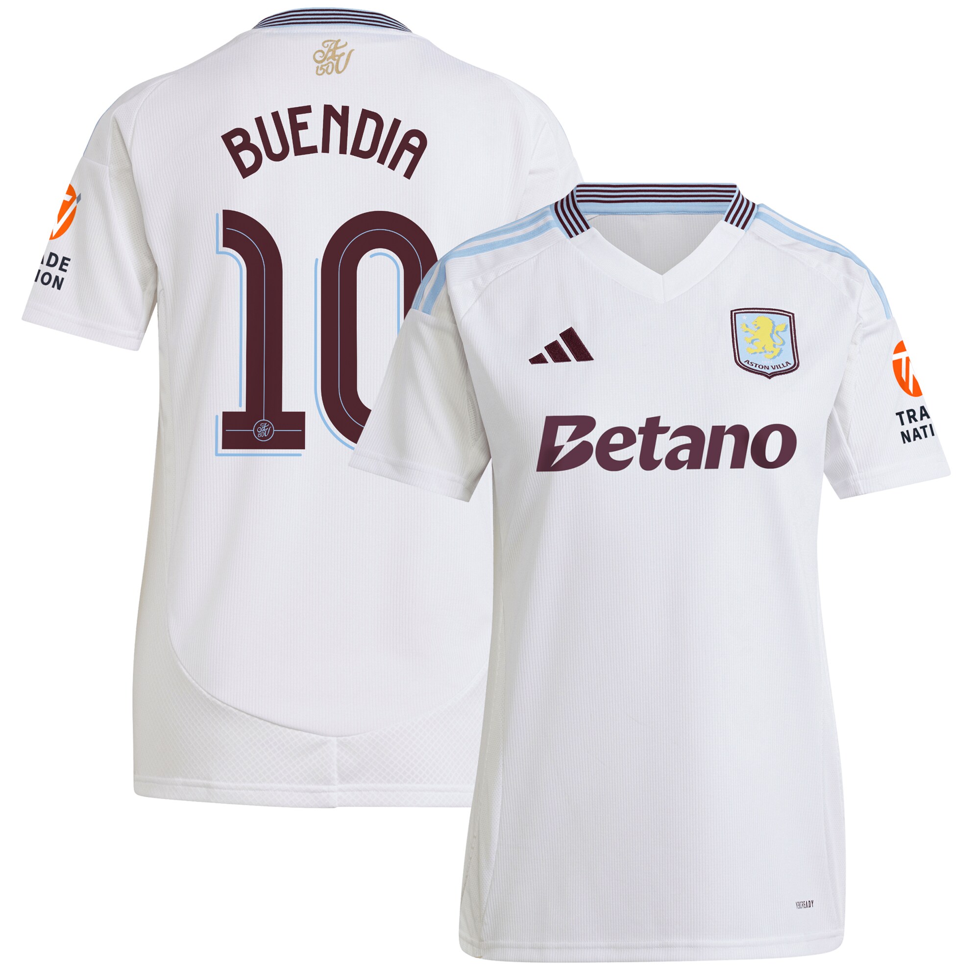 Aston Villa Shirts - aston villa adidas away shirt 2024-25 – womens with buendia 10 cup printing Collection of Official Fan Gear