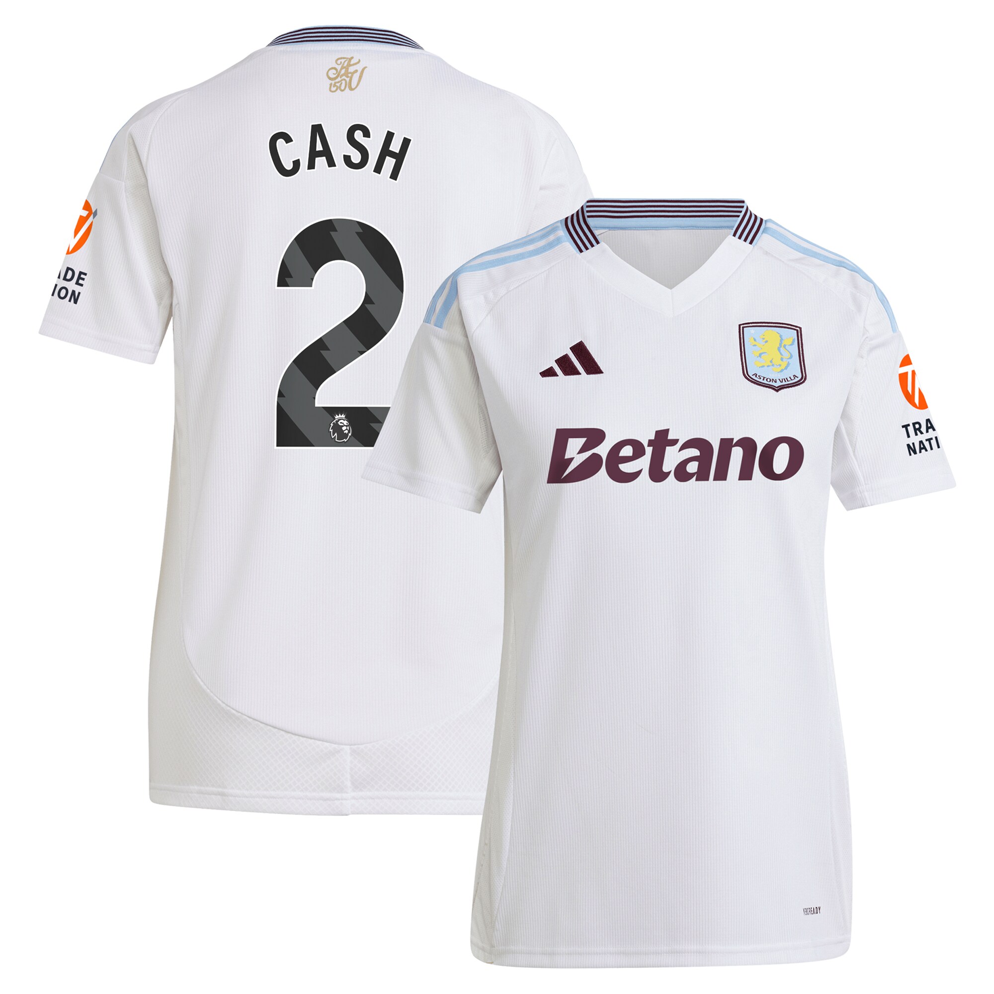 Aston Villa Shirts - aston villa adidas away shirt 2024-25 – womens with cash 2 printing Collection of Official Fan Gear