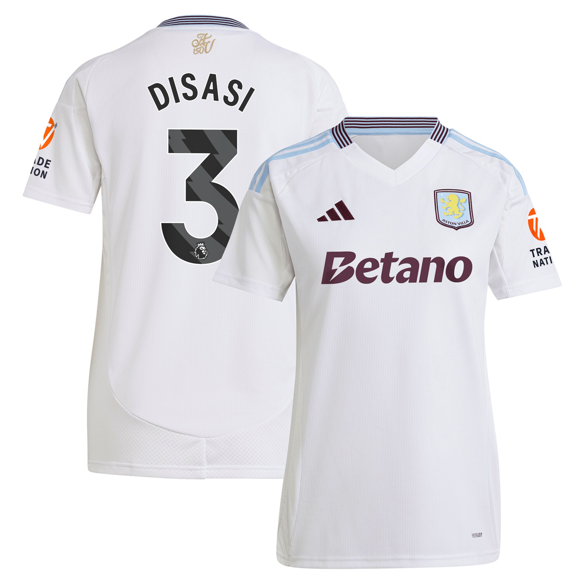 Aston Villa Shirts - aston villa adidas away shirt 2024-25 – womens with disasi 3 printing Collection of Official Fan Gear